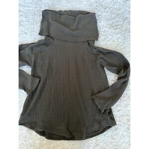 Cupio Women’s Sz. L Deep Olive Green Turtleneck Waffle Sweater. Soft, Grt. Qual